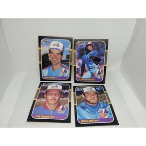 1987 Donruss Montreal Expos Vintage Baseball Card Lot (4 Cards)